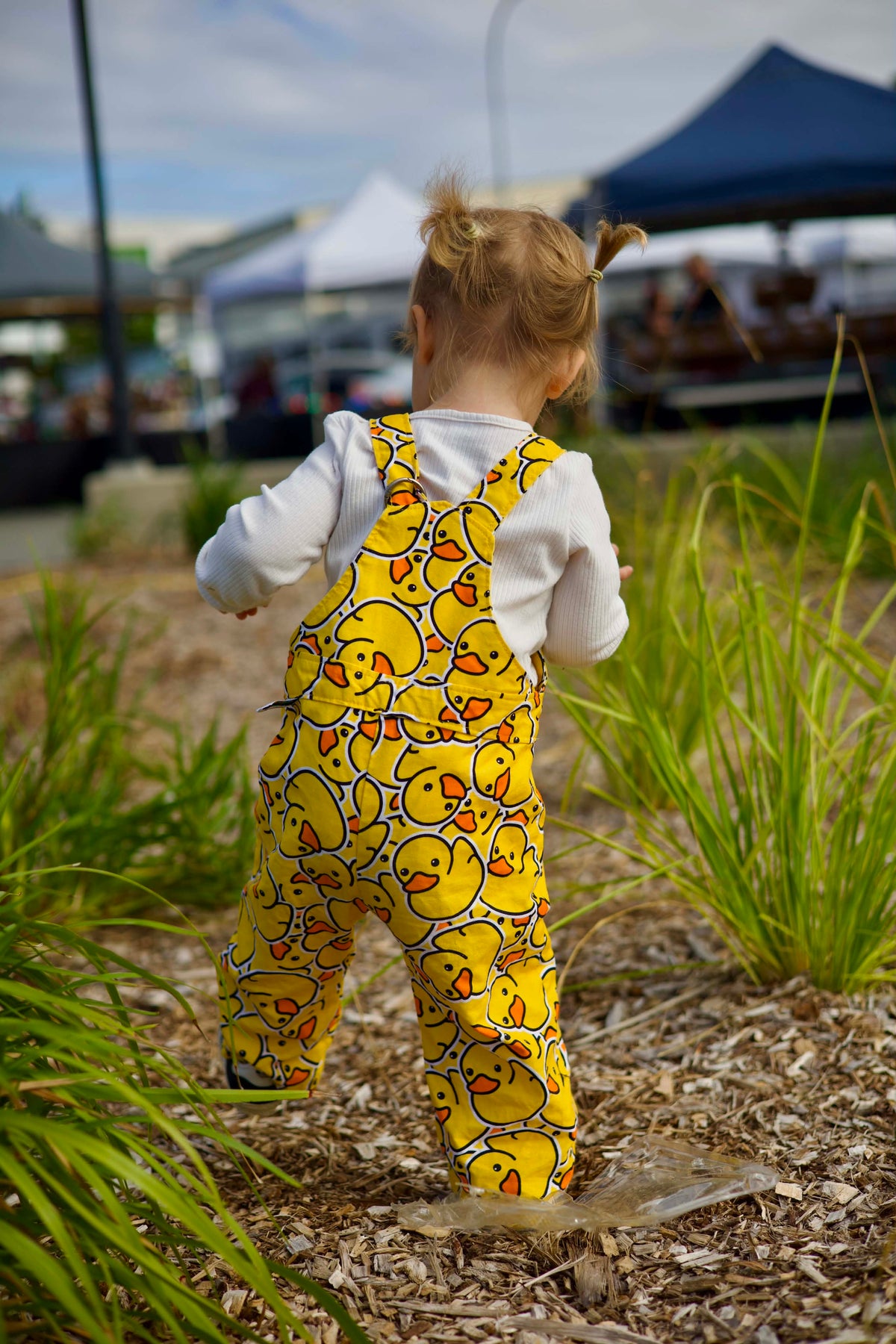 Ready to ship - OG Adventure Overalls - Ducky Delight Print
