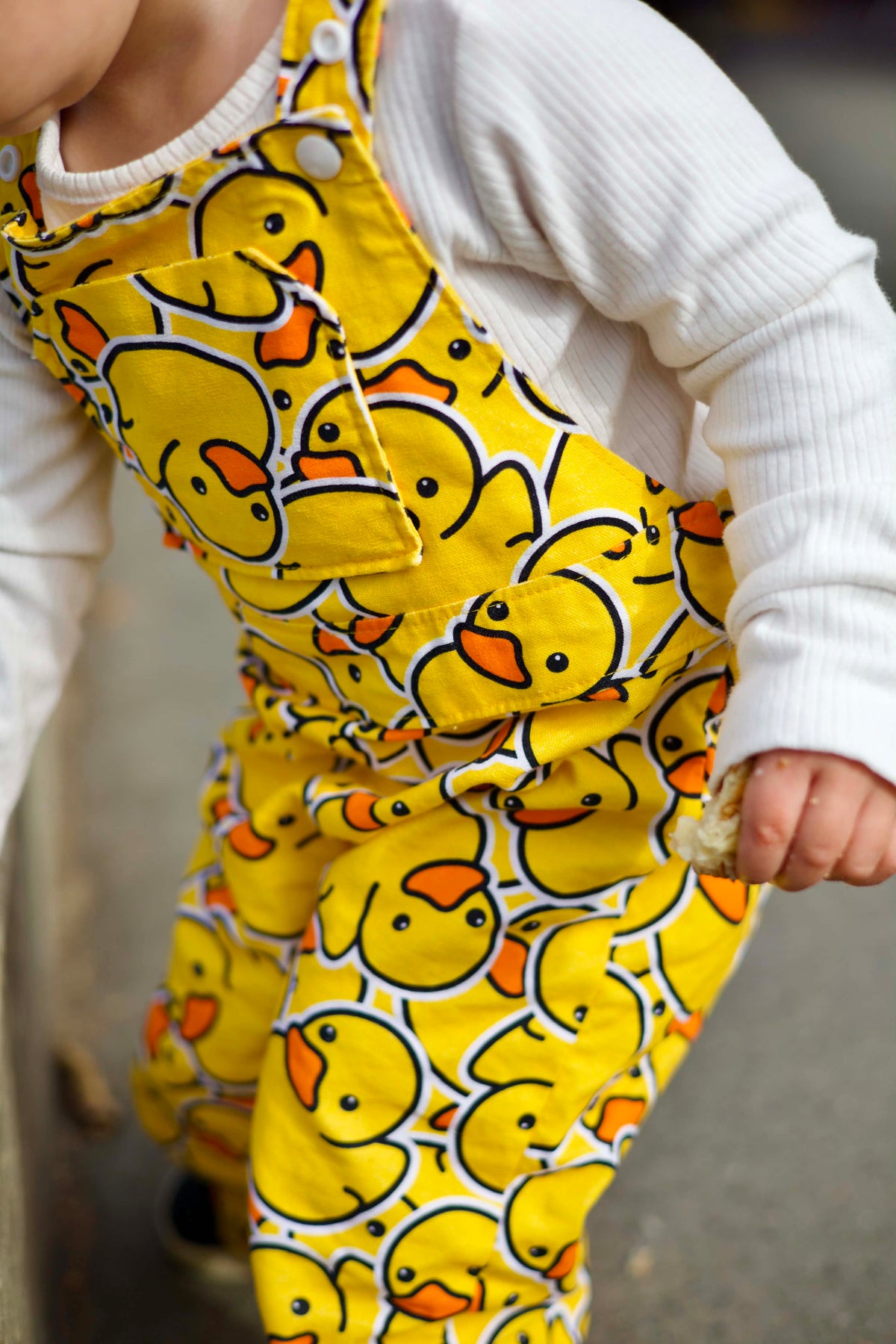 Ready to ship - OG Adventure Overalls - Ducky Delight Print