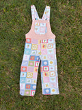 Ready to ship - OG Adventure Overalls - Tropical Travels - Size 4