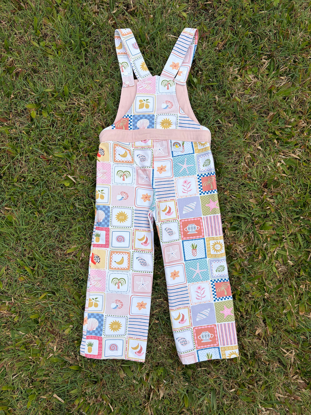 Ready to ship - OG Adventure Overalls - Tropical Travels - Size 4