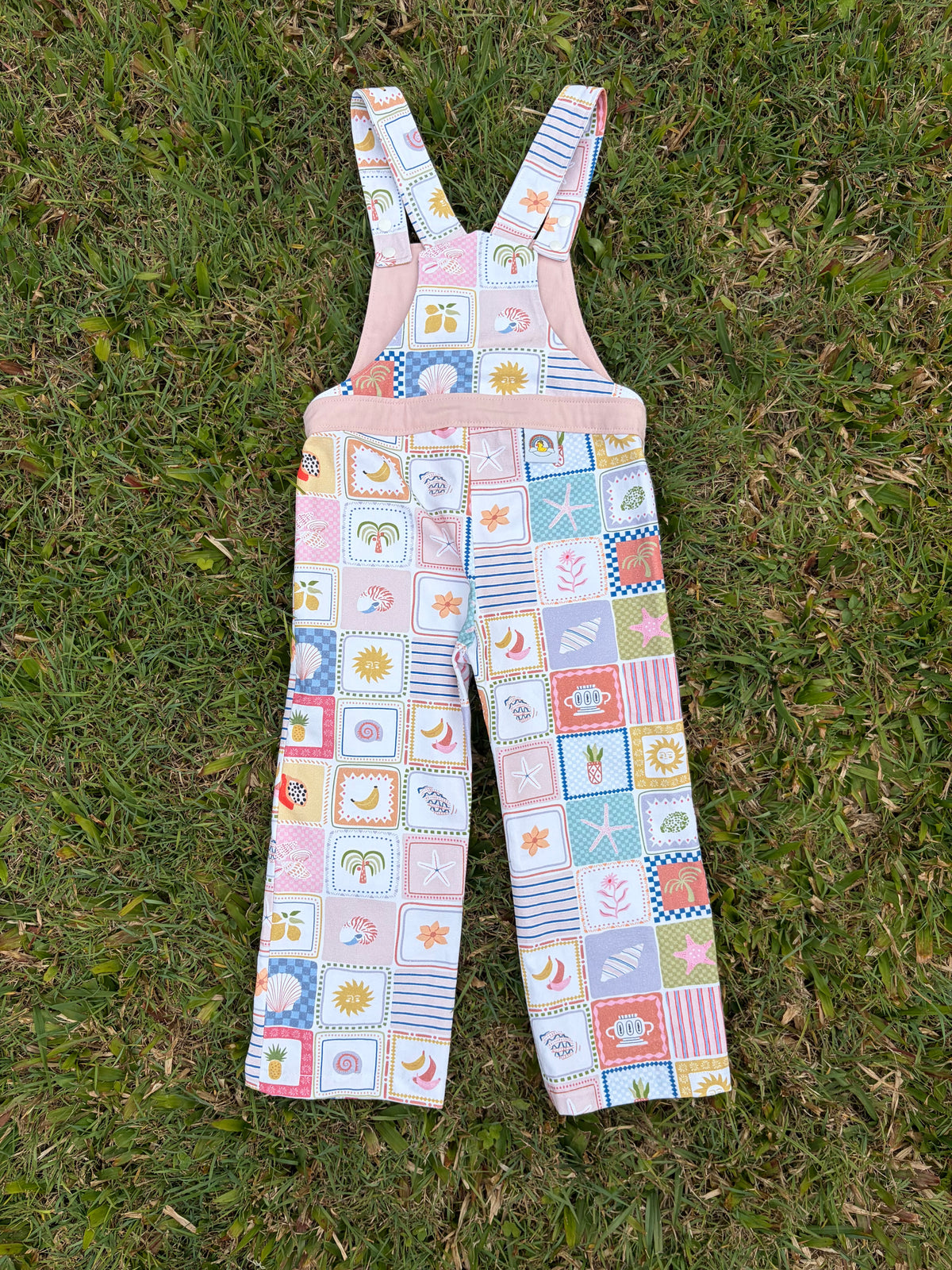 Ready to ship - OG Adventure Overalls - Tropical Travels - Size 4